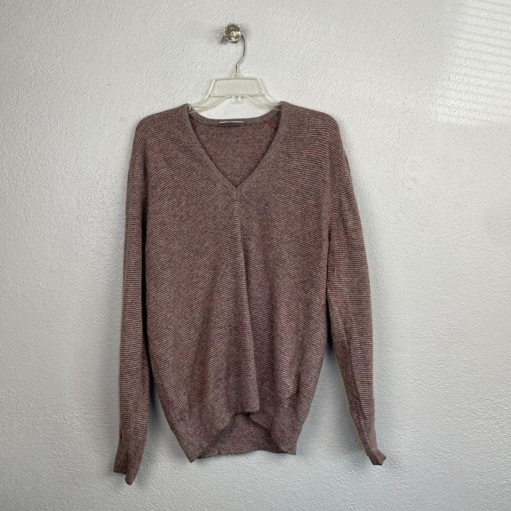 Vintage Gaucho Sweaters Argentina Mens Striped Wool Blend V Neck Sweater Sze M